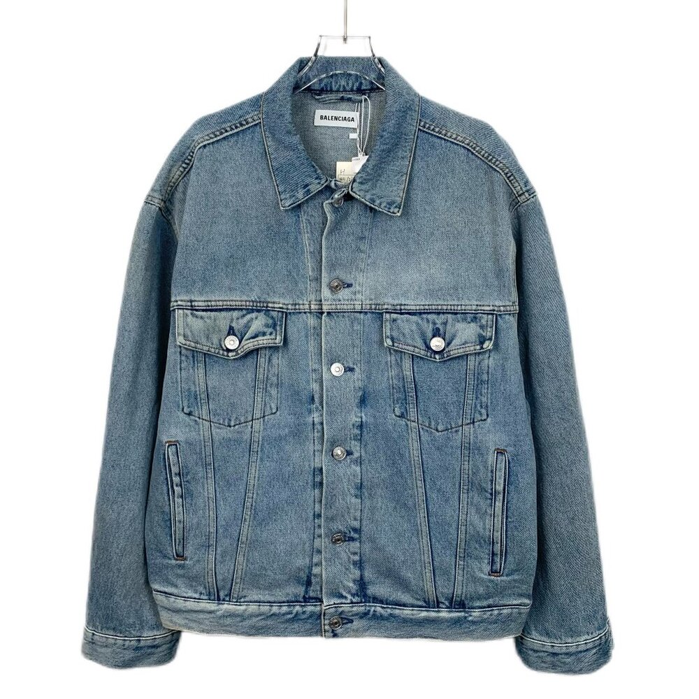 Balenciaga Blue Cotton Denim Jacket - Picture 2 of 8